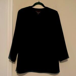 Nina Mclemore black 3/4 sleeve blouse, size 10.